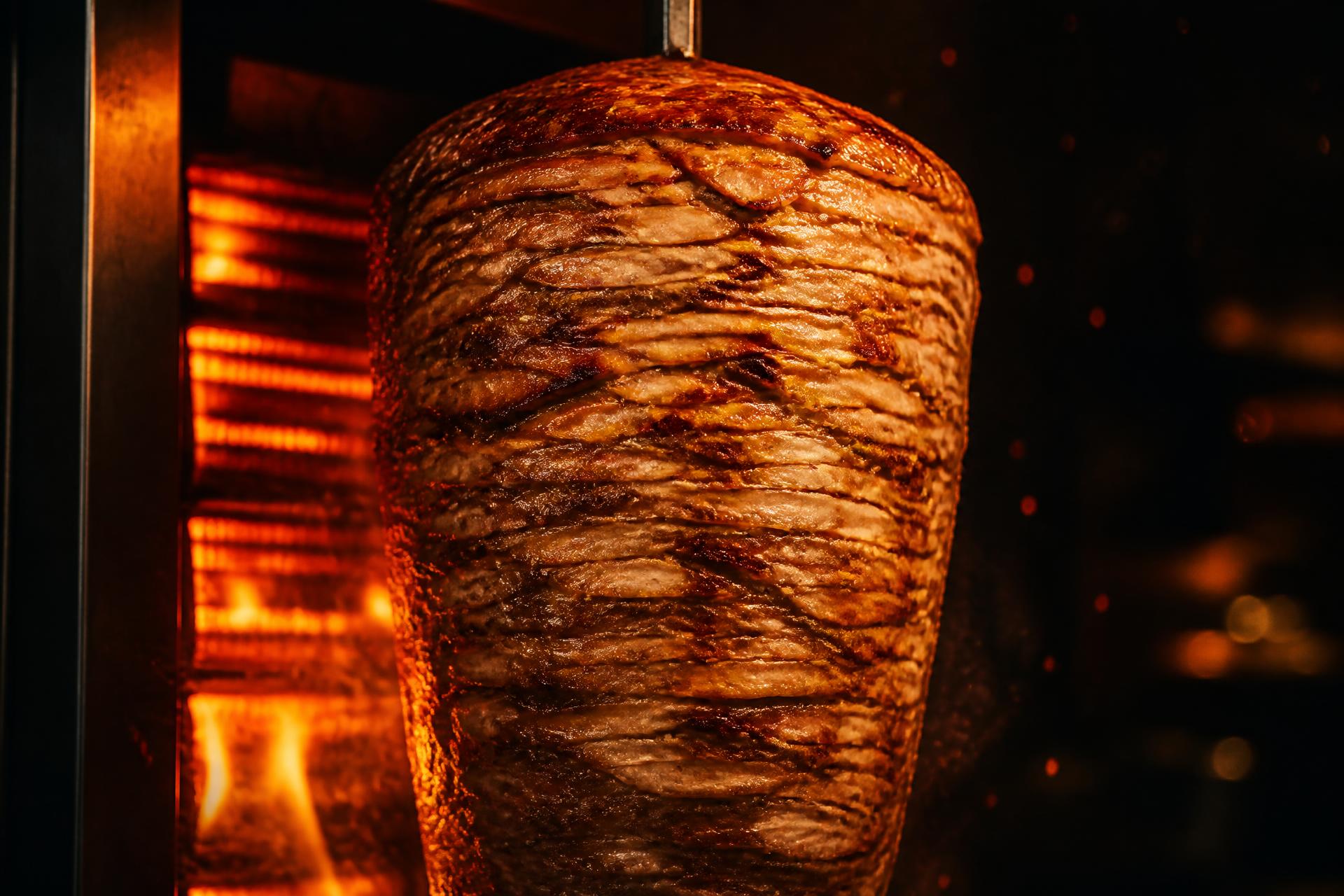 Rotating döner kebab